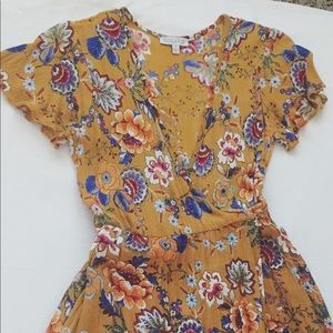 Floral Mustard Maxi Dress 🧡